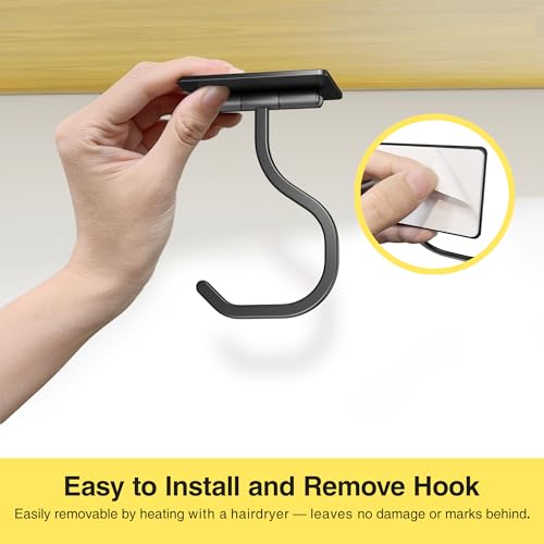 bussdis Banana Hook for Kitchen, Adhesive Black, Holds 20 Bananas, 1 Pack