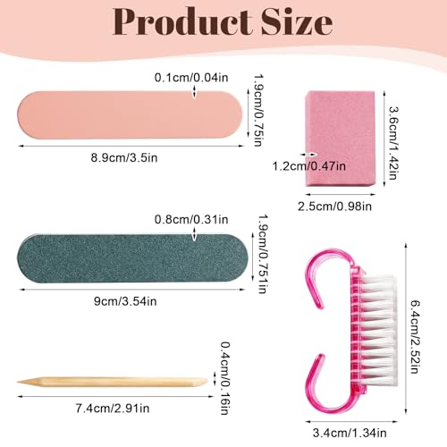 5-Set Disposable Manicure Prep Kit Pink Portable Travel Nail Tools