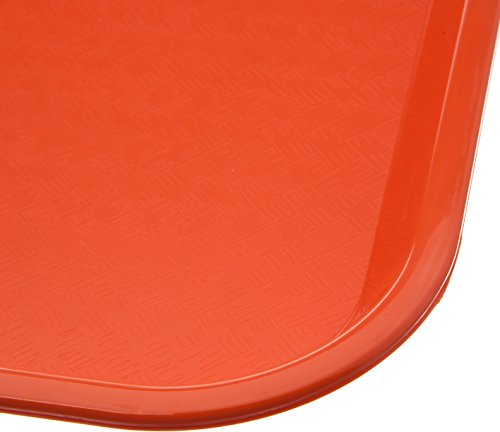Cafeteria Tray with Patterned Surface - Lightweight Plastic, 17.87x14in, Orange