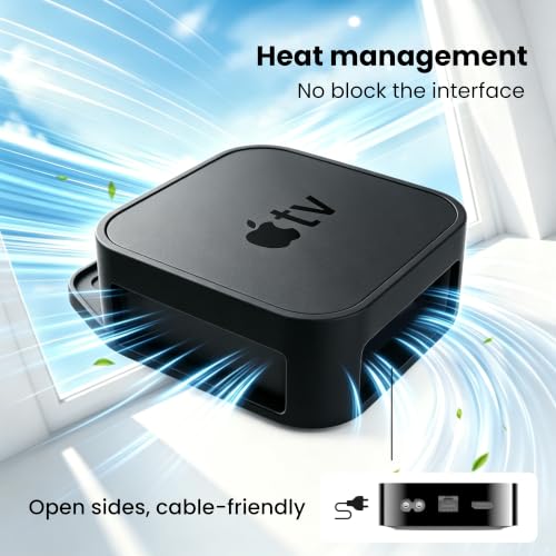 Silicone TV Mount for All Apple TV Generations - No Drill, Wall-Mounted, Anti-Scratch