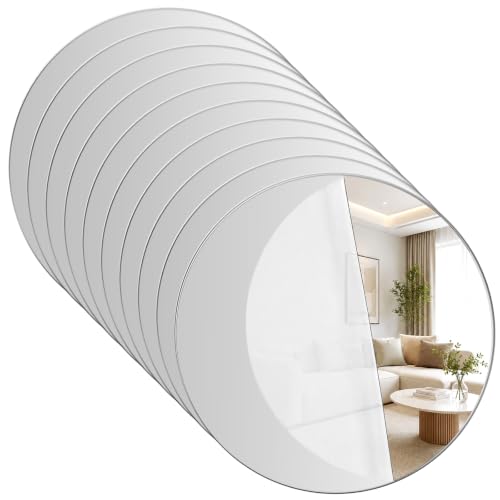 Self-Adhesive Acrylic Wall Mirror Stickers - 10 Pack, 6x6 Inches Home Decor