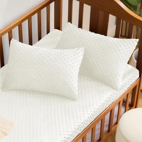 Entisn White Minky Dot Pillowcase 13x18, 2 Pack for Nursery