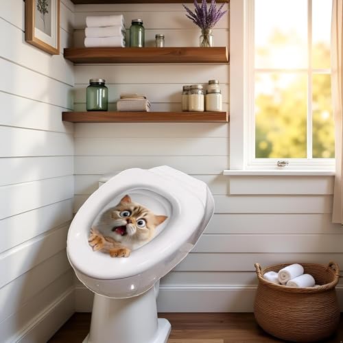 3D Kitten Toilet Lid and Tank Cover Decal Stickers Set of 2
