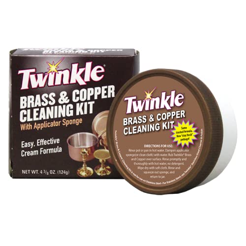 Twinkle Brass & Copper Cleaning Kit 4 Oz - Anti-Tarnish, Non-Scratch, Long-Lasting Shine