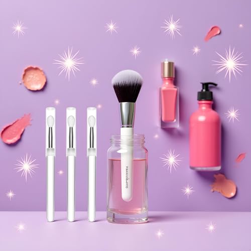 Silicone Lip Brush Set with Caps - 3 Pcs Lipstick Applicators