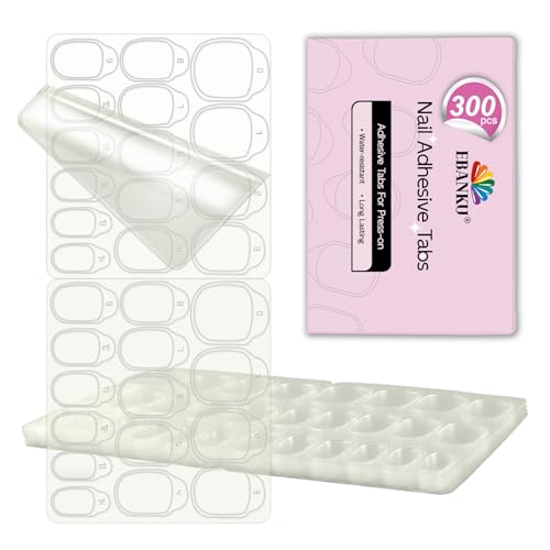 EBANKU 300PCS Nail Adhesive Tabs - Ultra-Thin Double-Sided Sticky Tape