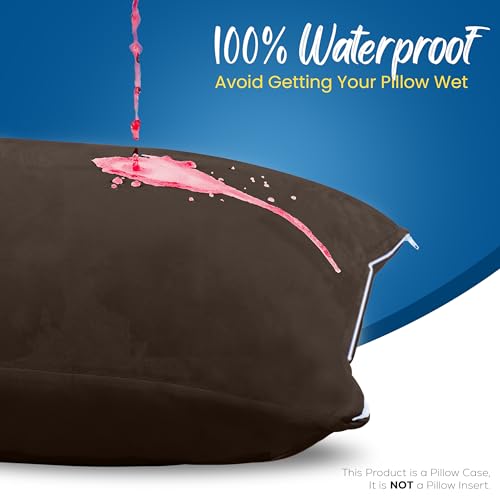 Utopia Bedding Waterproof Pillow Protectors King Size (Set of 4) - Brown