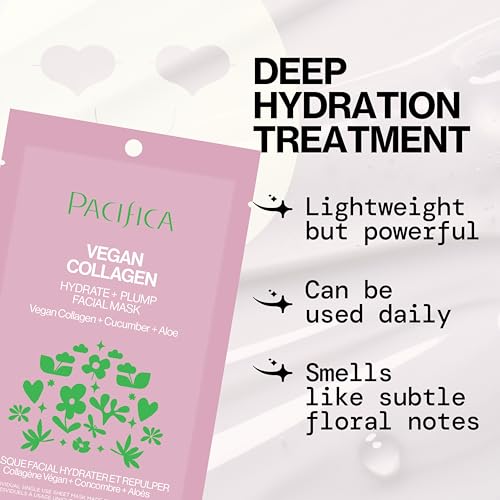 Pacifica Vegan Collagen Hydrating Sheet Mask with Cucumber and Aloe
