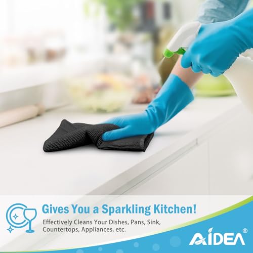 AIDEA 12-Pack Microfiber Cleaning Cloths - Lint-Free, Soft, and Absorbent