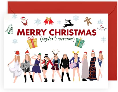 Singer Fan Christmas Card with Envelope - Funny Foldable Design