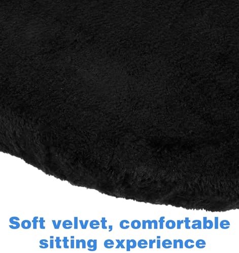 Black Velvet Toilet Seat Cover - Soft, Machine Washable, 15.75x10.63in