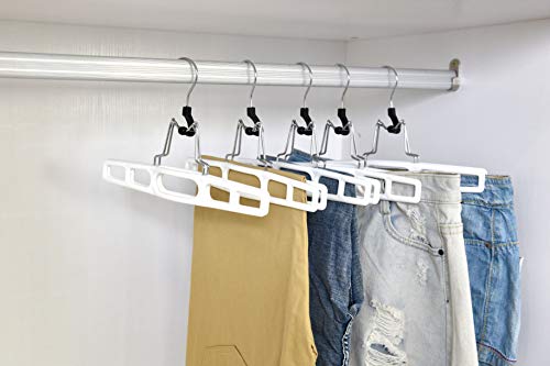 Premium Skirt Hangers - Space-Saving White Pant Hangers with Clasp (2-Pack)