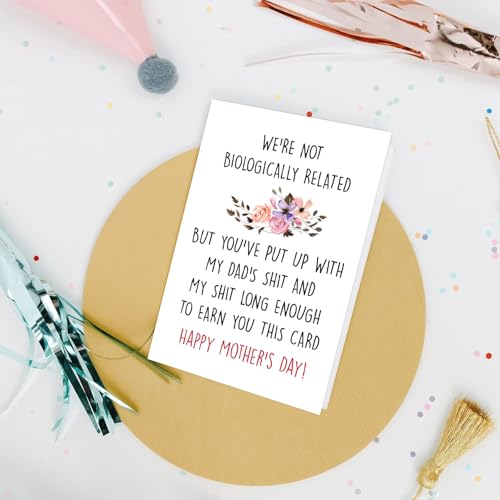 Funny Bonus Mom Mother's Day Card - Humorous Gift for Stepmom