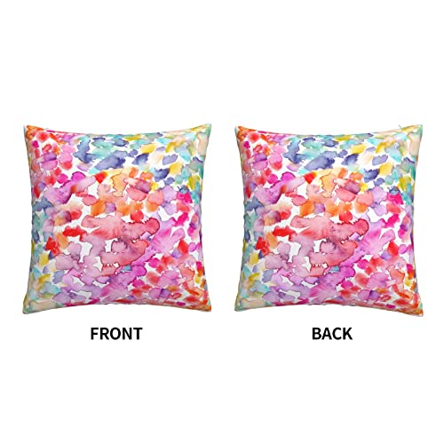 VARUN Colorful Painting Throw Pillow Cover 18x18 - Multicolor Design
