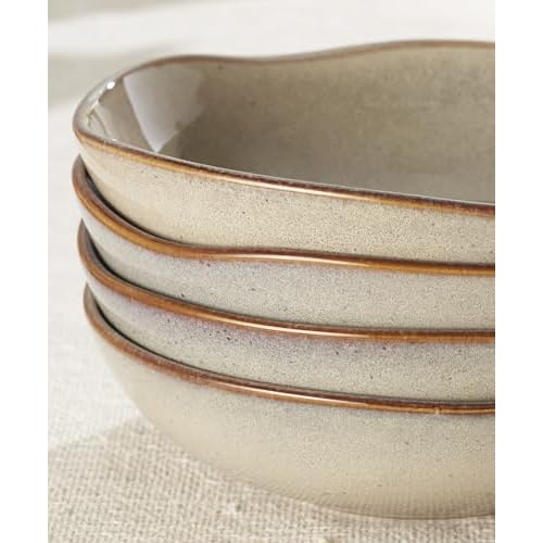 Oneida 899210 Organic Shades Oatmeal Pasta Bowls, Set Of 4, Service For 4
