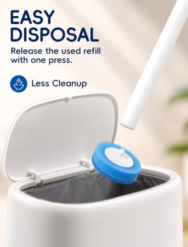 Toilet Brush Wand Kit with 14 Disposable Refill Heads