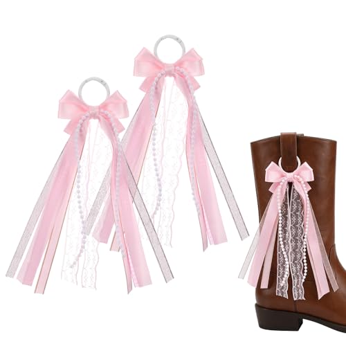 Kynigo 2pcs Pink Western Boot Bows - Cowgirl Boot Accessories