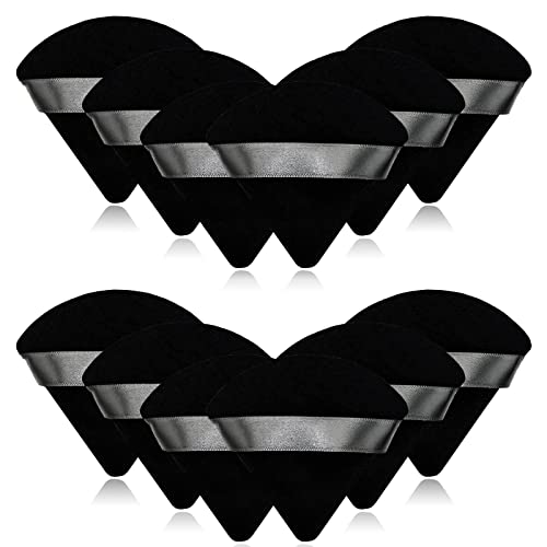Black Velvet Triangle Powder Puffs 12-Pack Soft Face Sponge