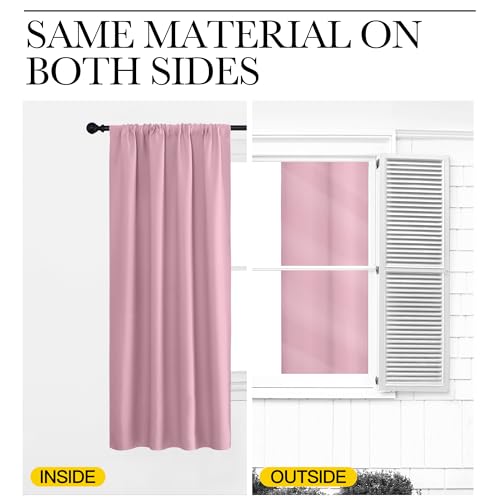 NICETOWN Rouge Pink Blackout Curtains - 2 Panels, 42x72
