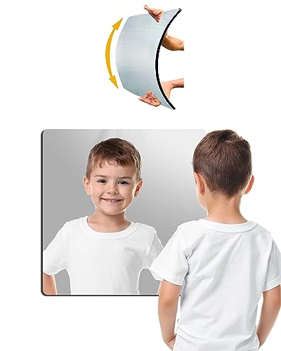 Shatterproof Kids Mirror Tiles - 8x8 Inch Adhesive Wall Decor