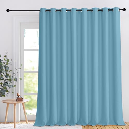 NICETOWN 108-Inch Blue Grommet Blackout Curtain Panel