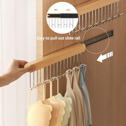 12-Inch Pull-Out Wardrobe Pole with Left Hook - 1 Pack