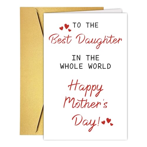 PUGAILA Mother's Day Card for Daughter from Mom and Dad with Envelope