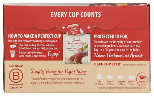 Bigelow Simply Cinnamon Apple Herbal Tea - Caffeine Free, 18 Count