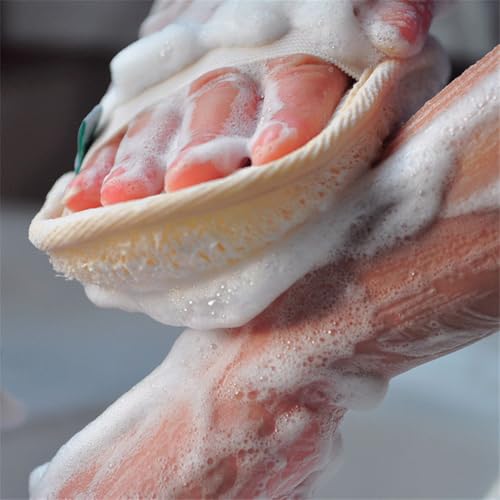 Natural Loofah Body Scrubber 2-Pack Exfoliating Bath Sponge with Terry Cloth