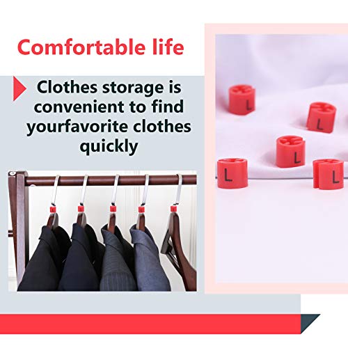 Swpeet 150Pcs Size L Red Plastic Hanger Size Markers for Clothing Racks
