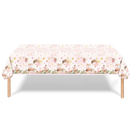 Pink Fairy Plastic Party Table Covers - 3 Pack, 54" x 108"