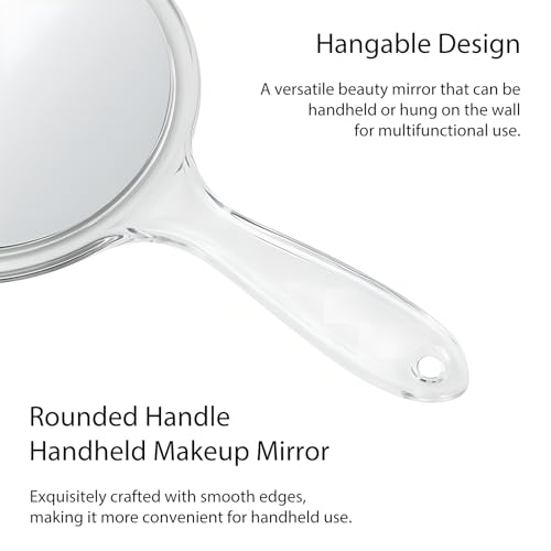 Kootinn Double-Sided Handheld Mirror - 4 Inch 1X/2X Magnifying Travel Mirror
