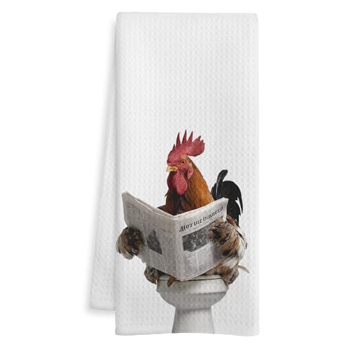 WOTYPU Chicken Hand Towels - 16x24 Inch Decorative Towels for Kitchen & Bathroom