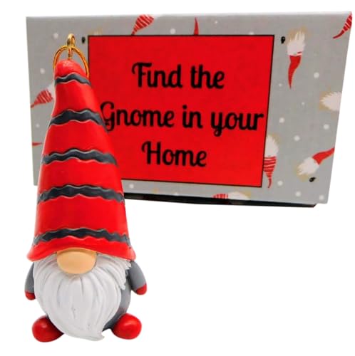 Scandinavian Gnome Ornament Set with Handpainted Figurine for Christmas Decor