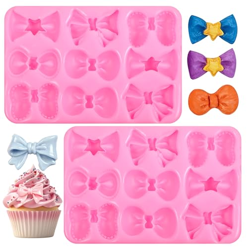 Silicone Bow Fondant Molds - 2 Pack for Baking & Crafts