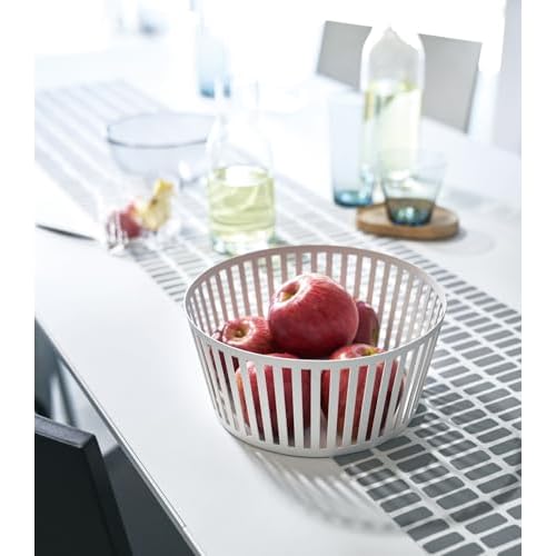 Yamazaki Home Tower Striped Steel Fruit Basket ? Kitchen Storage Produce Holder
