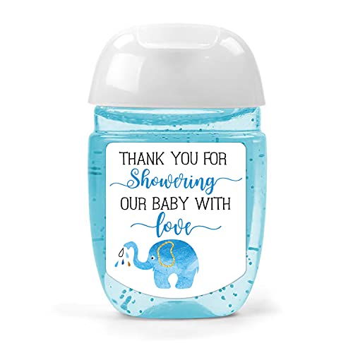Baby Shower Hand Sanitizer Labels - Thank You for Showering Our Baby Boy