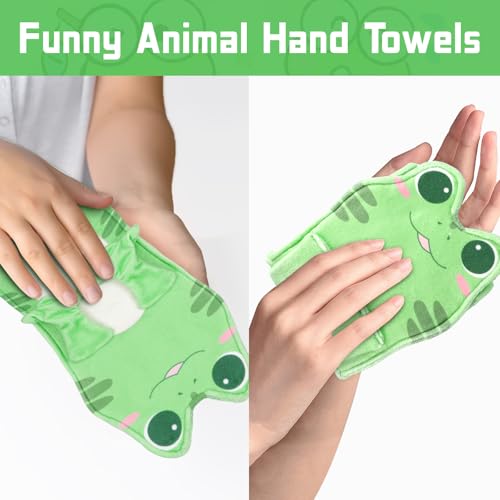 Funny Frog Hand Towels - Green-F Cute Kitchen & Bathroom Decor