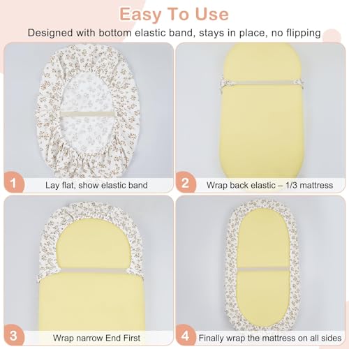 Muslin Bassinet Sheets 2-Pack for Baby | Soft & Breathable Fitted Sheets