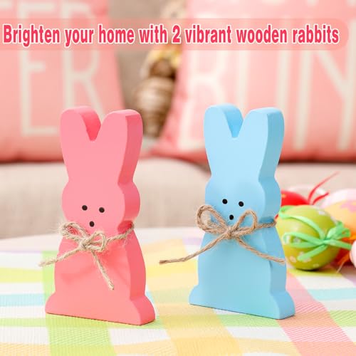 8-Sided Easter Pillow Covers Set of 4 with Bunny Decor