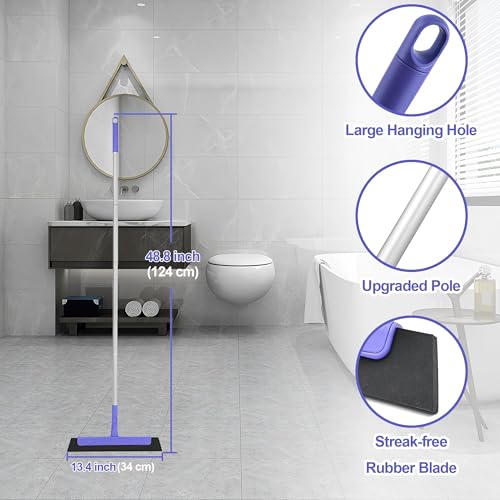 TRENNCHI 13" Floor Squeegee with 48" Adjustable Aluminum Handle