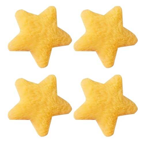 GANPUB Yellow Star Hairpins 4Pcs Soft Fluffy Anti-Slip Bangs Clips