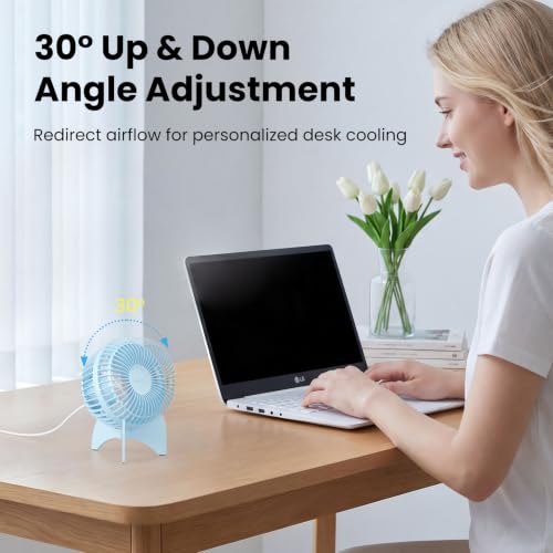 HandFan USB Desk Fan - Quiet 3-Speed Mini Cooling Fan