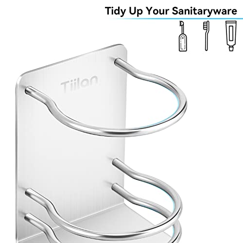 Tiilan Stainless Steel Toothbrush Holder, Wall Mounted Bathroom Organizer