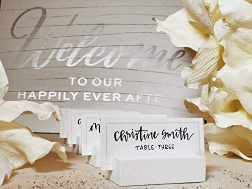 Solid Wood Place Card Holders Set of 8 for Weddings & Events