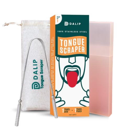 Glam by Dalip Stainless Steel Tongue Scraper with Travel Case