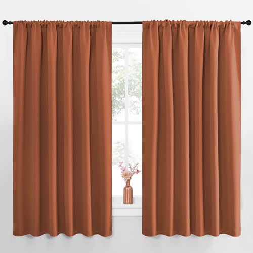 NICETOWN Burnt Orange Blackout Curtains 70" x 63" - 1 Pair