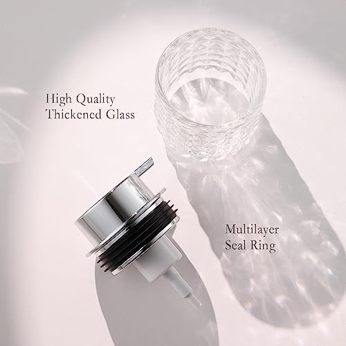 CICUFY Diamond Pattern Glass Foaming Hand Soap Dispenser - Silver Pump