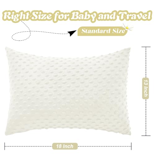 Entisn White Minky Dot Pillowcase 13x18, 2 Pack for Nursery