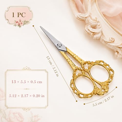 Viliqiou Vintage Stainless Steel Cuticle & Facial Hair Scissors